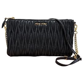 Miu Miu Borsa a tracolla e borsa a spalla Matelassé Napa Chain Nera Nero