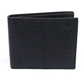 Loewe Carteira de pele de vitelo texturada preta Preto
