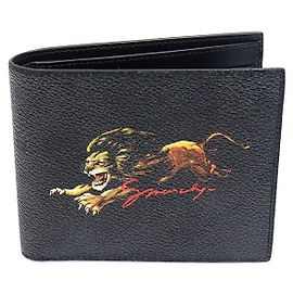 Givenchy Black Canvas Leo Lion Wallet Black