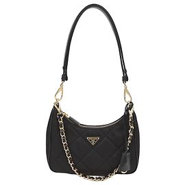 Prada Sac Mini Re Edition Chain en Nylon Noir Noir