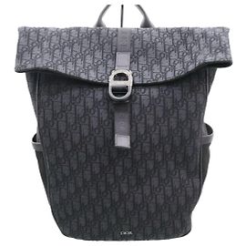 Dior Oblique Jacquard Rolltop Backpack Black Black