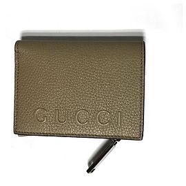 Gucci Leather Wallet in Khaki Beige Brown