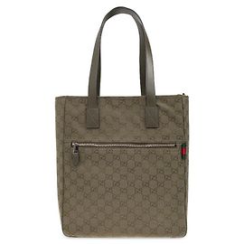 Gucci Medium GG Canvas Tote Bag Green