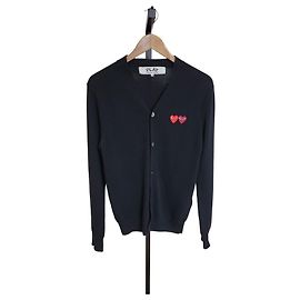 Comme Des Garcons Herren-Cardigan Schwarz Double Wool Schwarz