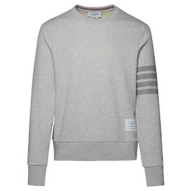 Thom Browne Relaxed Fit Loopback Terry Sweatshirt mit Ton-in-Ton-Streifen und RWB-Tab Braun