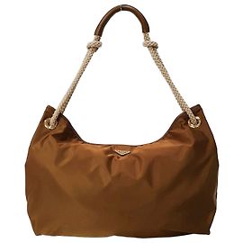 Prada Bolsa de Ombro Mariner Large em Nylon Marrom