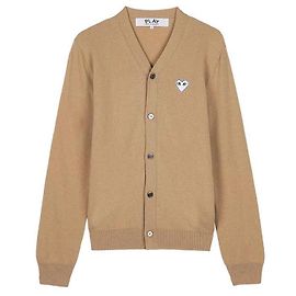 Comme Des Garcons Rebeca CAMEL Unisex con Parche de Corazón Blanco Castaño