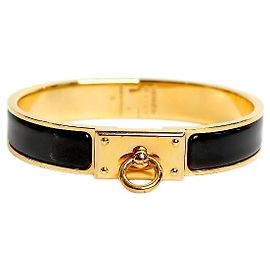 Bracciale Hermès Click H Nero e Oro Nero
