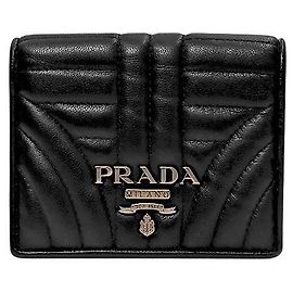 Portefeuille Prada Diagram en cuir noir Noir