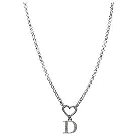 Dior Colar Heart Cubic Silver Prata