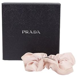 Prada Banda de cabelo torcida de nylon Rosa Rosa