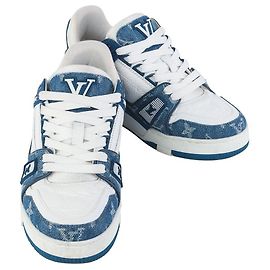 Louis Vuitton Baskets Denim LV Trainer Taille Bleu