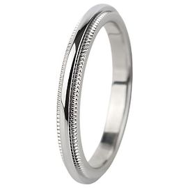 Tiffany & Co Platinum Milgrain Ring Size Green