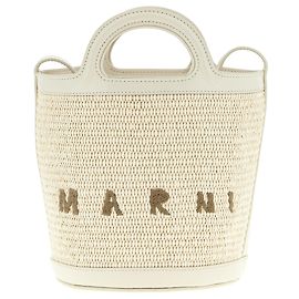 Marni Small Tropicalia Borsa a secchiello bianca Bianco