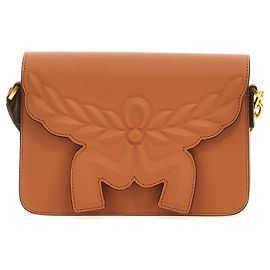 MCM Borsa a tracolla in pelle di vitello marrone Marrone