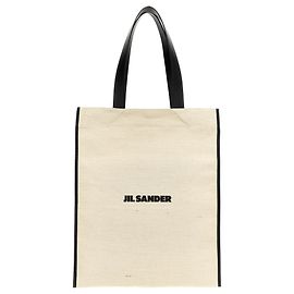 Jil Sander Borsa Tote in Cotone Bicolore Nero