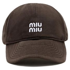 Miu Miu Boné de beisebol em denim Azul