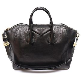 Givenchy Large Antigona en cuir de veau noir Noir