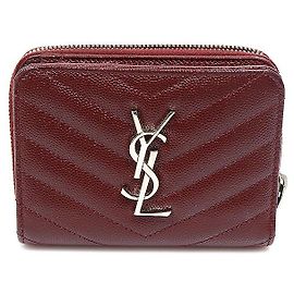 Autre Marque Portefeuille compact zippé Burgundy Rouge