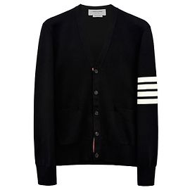 Thom Browne Diagonal Armband Milano Cardigan Schwarz Schwarz