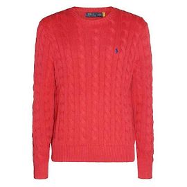 Ralph Lauren Zopfstrick mit Pony-Stickerei Rot Rot