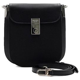 Prada Borsa a spalla e borsa a tracolla in nylon nero con logo Nero