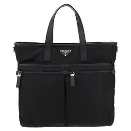 Prada Sac à épaule en nylon noir Noir