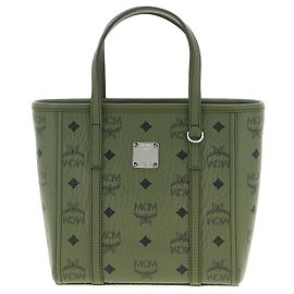 MCM Sac cabas bicolore en polyéthylène Vert