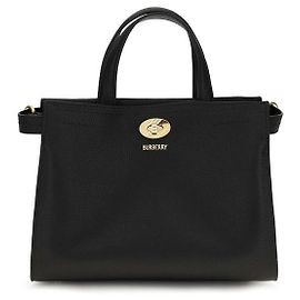 Bolsa Burberry Cotswolds Check Top Handle Preta Preto