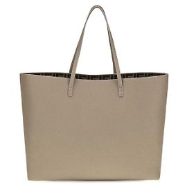 Fendi Bolsa de ombro Bos Taurus em couro de bezerro bege Bege