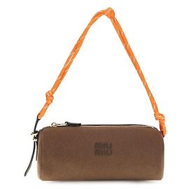 Miu Miu Borsa a tracolla in cotone marrone Marrone