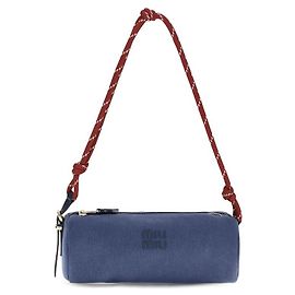 Miu Miu Bolsa de ombro em algodão azul Azul