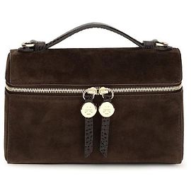 Tory Burch  mala de couro de camurça castanha Marrom