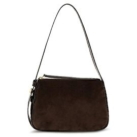Tory Burch Brown Suede Leather Shoulder Bag Brown
