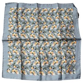 Dolce & Gabbana Lenço de seda quadrado Gray Oranges Marrom
