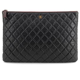 Chanel Classic Caviar Clutch Large Black