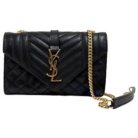 Autre Marque Bolsa de Ombro com Corrente Envelope Preta Preto