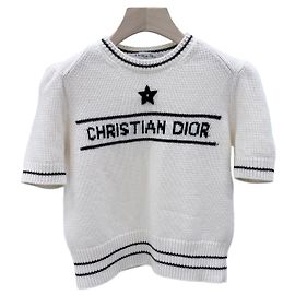 Dior Malha de lã e cashmere écru para mulher, marfim Branco