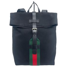 Gucci Sac à dos ceinture Web Techno Canvas Noir