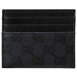 Gucci Canvas Classic Card Case Black Black