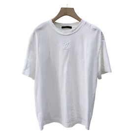 Louis Vuitton Besticktes T-Shirt mit kurzen Ärmeln Weiß Weiß