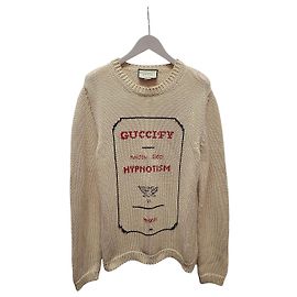 Gucci Beiger Hypnotism Intarsia Strickpullover Braun