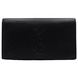 Autre Marque Clutch com Aba Monogram Black Preto