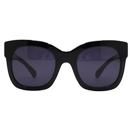 Chanel Black Acetate Cat Eye Sunglasses Black