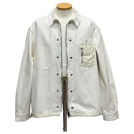 Dior Giacca-camicia oversized in denim di cotone con zip Blu