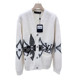 Louis Vuitton Grafik-Strickcardigan White Weiß
