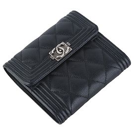 Chanel Caviar Boy Silver Damenbörse Silber