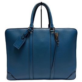 Louis Vuitton New Port Document Case Epi Leather Blue Briefcase Blue