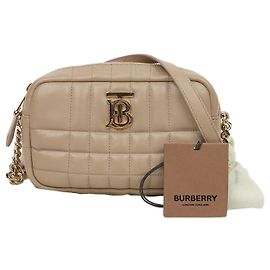 Burberry Mini Bolsa Camera Matelassê Bege Marrom