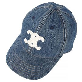 Céline Boné Baseball Union Wash Denim Azul